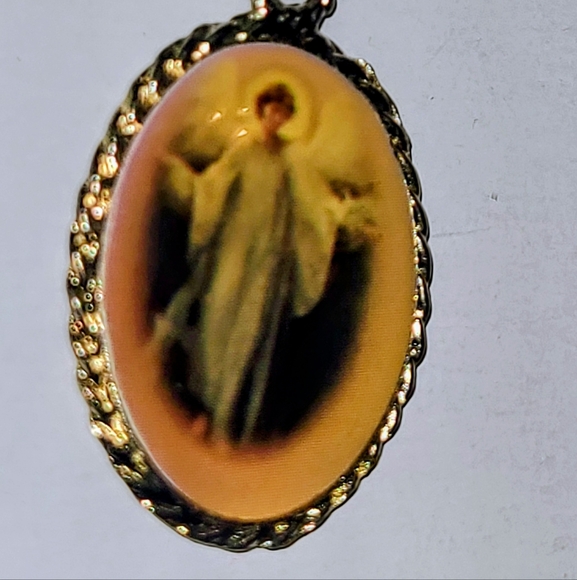 Catholic Prayer Pendant on God Tone Long Chain - Picture 6 of 8